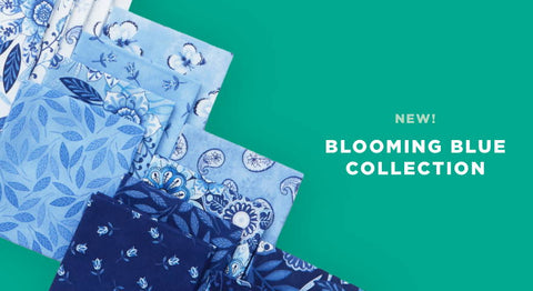  Shop precuts, yardage, and kits in the Blooming Blue fabric collection by Danielle Leone for Wilmington Prints.