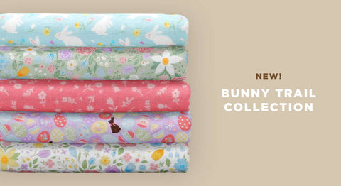 Shop the Bunny Trail collection of sweet Easter fabrics while supplies last.
