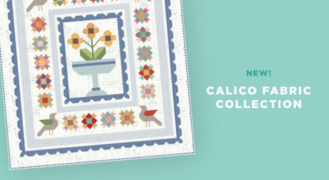 Shop the Calico Fabrics collection by Lori Holt for Riley Blake Designs right here.