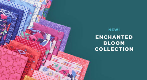 Shop precuts and yardage in the Enchanted Bloom fabric collection while supplies last.
