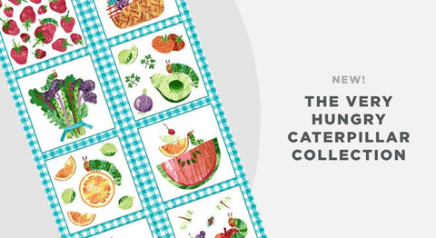 Shop the latest fabrics from the Very Hungry Caterpillar collection here.