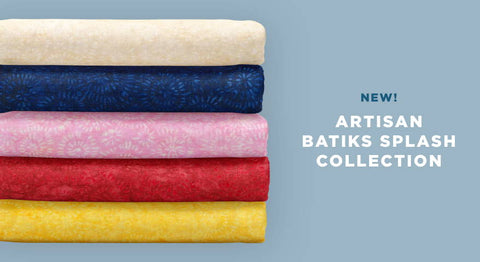 Shop batik fabric yardage from the Artisan Batiks Splash collection right here.