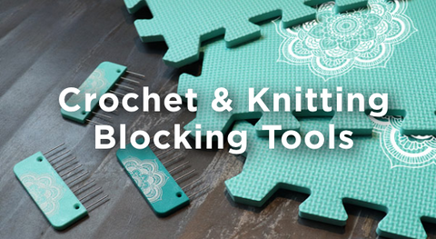 Shop handy knitting blocking tools for all of your yarny projects here.