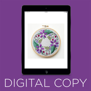 Digital Download - Floral Wreath Beginner Embroidery Pattern Primary Image