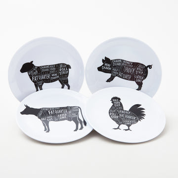 Missouri Star Animal Fabric Cuts 6" Melamine Plate Set