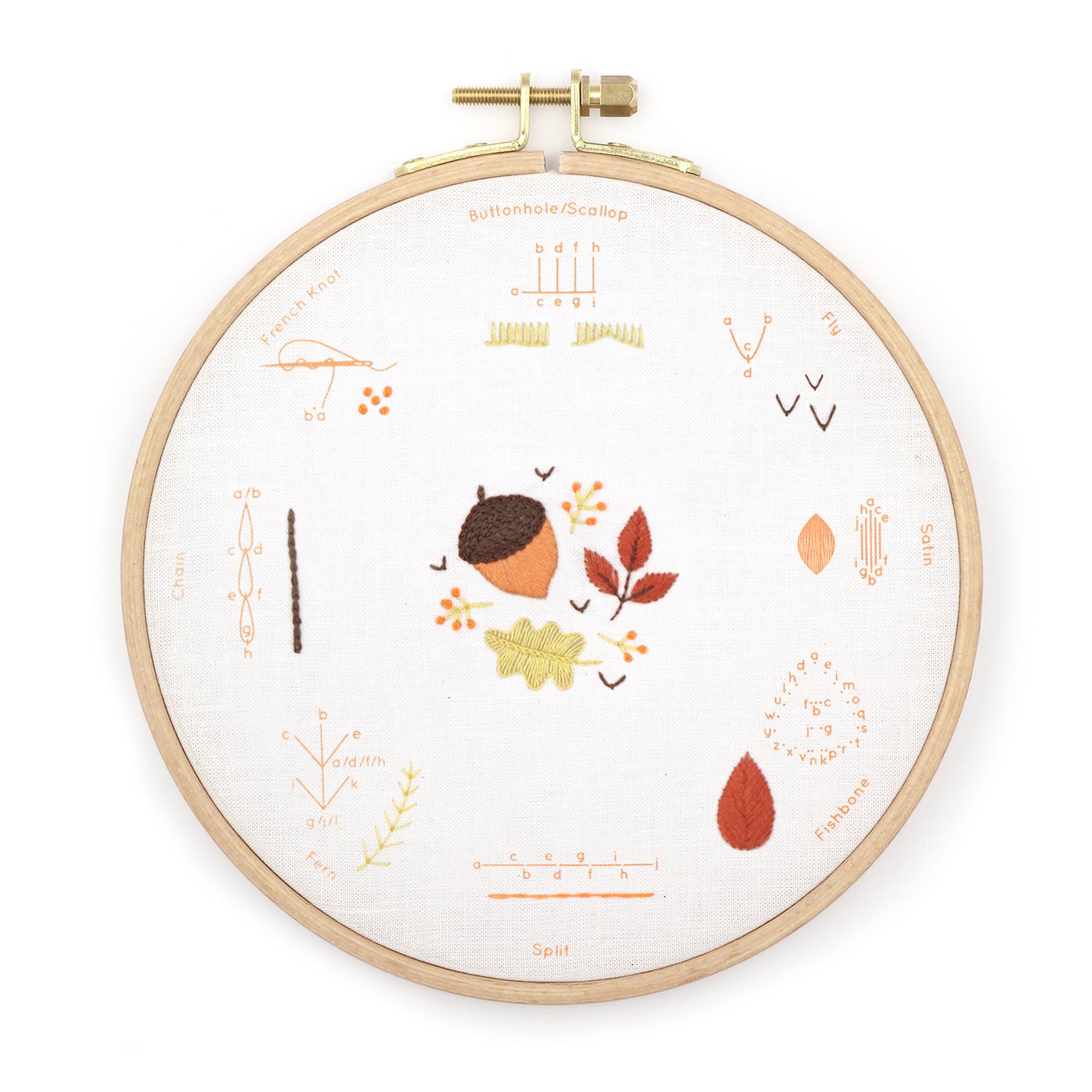 Autumn Embroidery Stitch Sampler Kit Primary Image