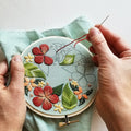 Floral Flourish Green Embroidery Kit