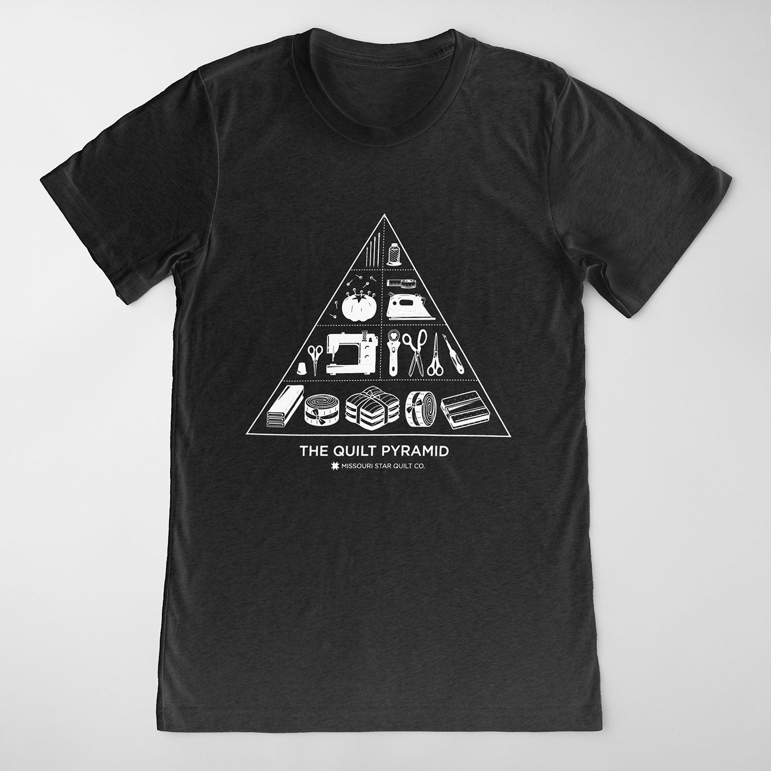 Missouri Star Food Pyramid T-shirt - Heather Black XL