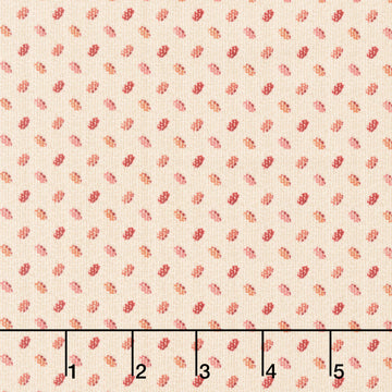 Laundry Line - Planting Cream Red Yardage