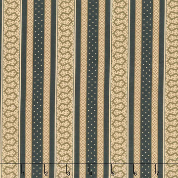 Madison Manor Revisited - Thorn Stripe Black Yardage