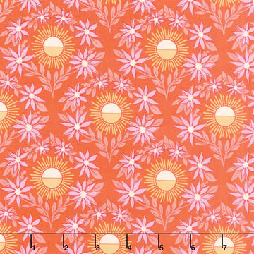 Sunset Cottage - Daylight Blooms Orange Yardage
