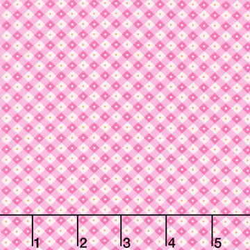 Beloved Blossoms - Checker Dot Pink Yardage