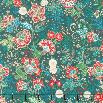 Adorn - Bloom Green Metallic Yardage