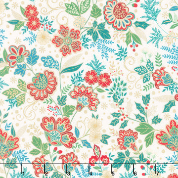 Adorn - Bloom Cream Metallic Yardage
