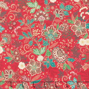 Adorn - Bloom Red Metallic Yardage