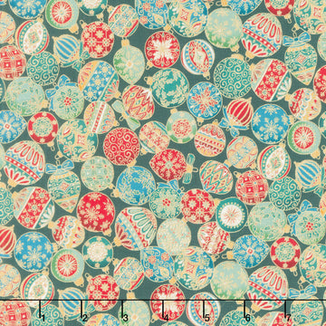 Adorn - Ornament Green Metallic Yardage