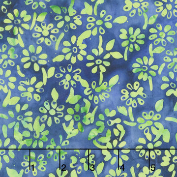 Blueberry Batiks - Daisies Blueberry Yardage