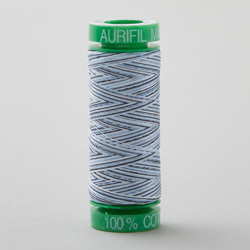 Aurifil 40 WT Cotton Mako Variegated Thread - Stonewash Blues