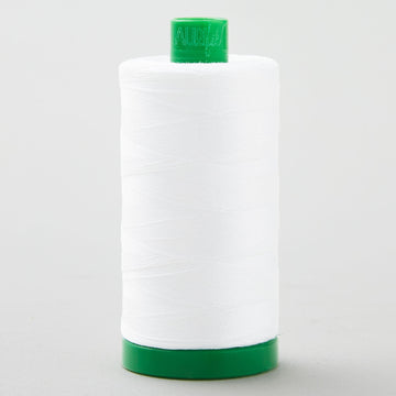 Aurifil 40 WT Cotton Mako Large Spool Thread White