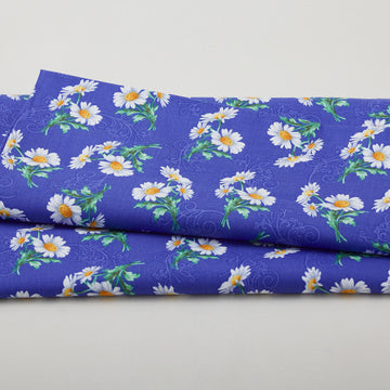 Daisy Scroll - Royal 2 Yard Cut