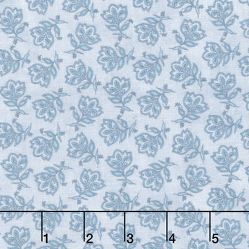 Prairie Chicks - Tossed Jacobean Light Blue Yardage