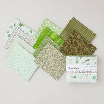 Color Elements Green Fat Quarter Bundle - 10 Pc