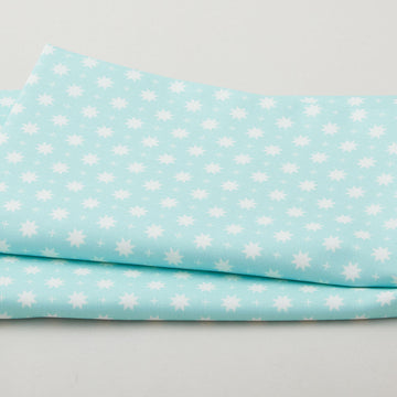 The Bright Side - Eight Point Star and Check Turquoise 2 Yard Cut