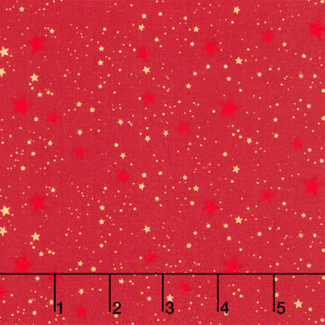 Holly Jolly Calico - Stars Crimson Yardage