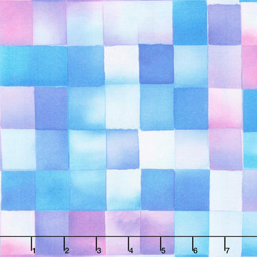 Mosaic 108" - Check Texture Blue Digitally Printed 108" Wide Backing