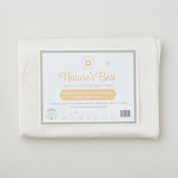 Missouri Star Nature's Best 100% Cotton Crib Batting - Natural