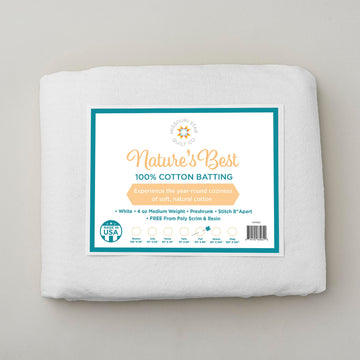 Missouri Star Nature's Best 100% Cotton Full Batting - White