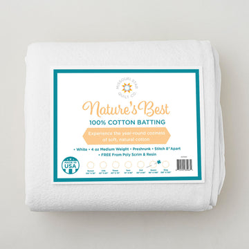 Missouri Star Nature's Best 100% Cotton Queen Batting - White