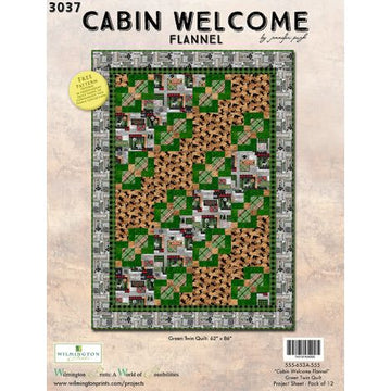 Cabin Welcome Flannel Quilt - Green Free Quilt Pattern