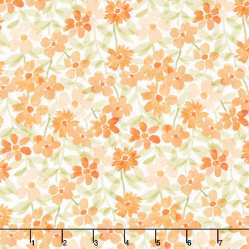Secret Garden - Spring Floral White Yardage