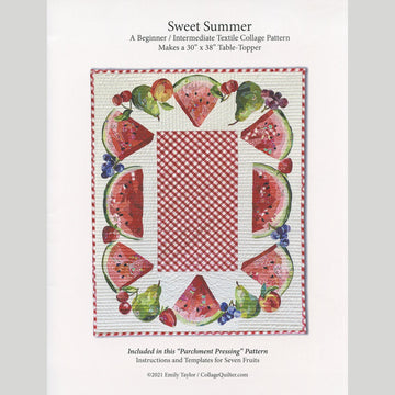 Sweet Summer Table Topper Parchment Pressing Collage Pattern