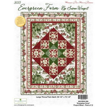Evergreen Farm Throw Free Quilt Pattern by Susan Winget