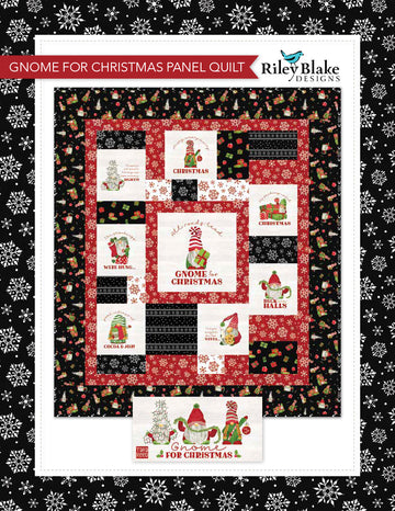 Gnome for Christmas Panel Quilt Free Quilt Pattern