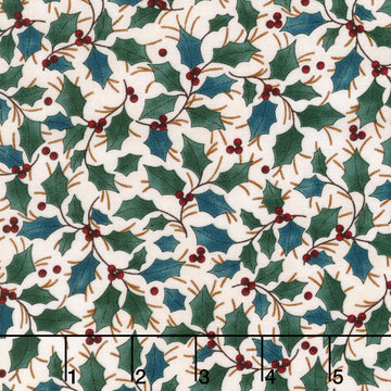Gifts of Gratitude - Holly Leaves Cream Yardage
