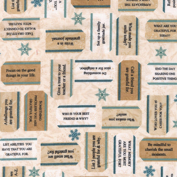 Gifts of Gratitude - Gratitude Tags Cream Yardage