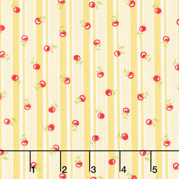 Jubilee - Cherry Stripe Yellow Yardage