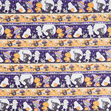 Moonlight Mischief - Novelty Stripe Glow in the Dark Multi Yardage