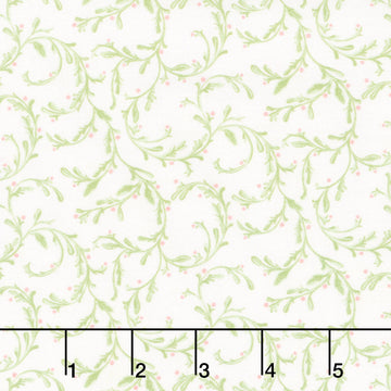 Bloomscape - Vine White Green Yardage