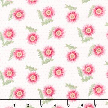 Bloomscape - Tossed Daisy White Multi Yardage