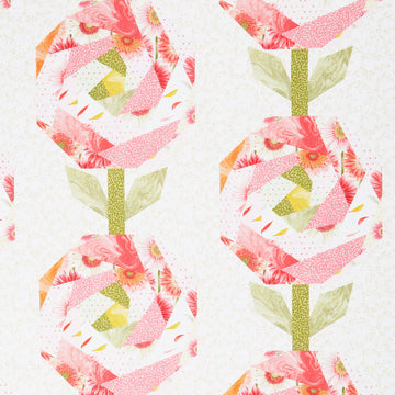 Bloomscape - Flower Cheater Quilt Pink Multi Yardage