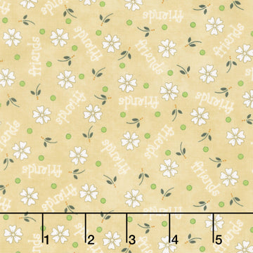 Friendship Garden - Daisy Friends Tan Yardage