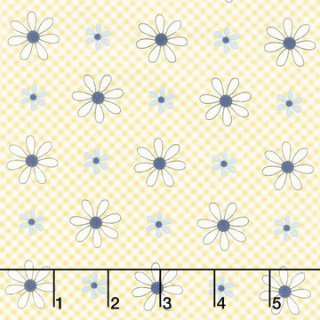 Friendship Garden - Daisy Check Yellow Yardage
