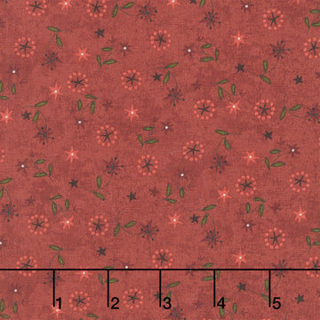 Hearth and Home - Star Lily Scatter Red Yardage