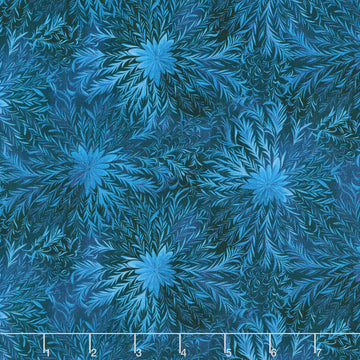 Magical Winter Woodlands - Frosty Snowflakes & Swirls Indigo Yardage
