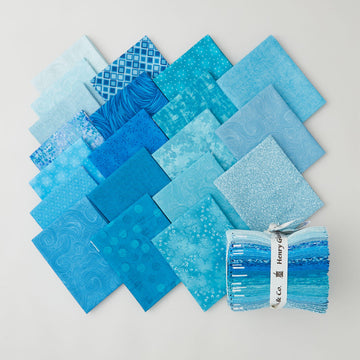 I've Got Hue, Babe Turquoise Waves Fat Quarter Bundle