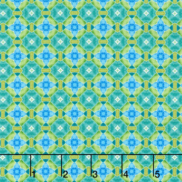 Dragon Friends - Geo Green Yardage